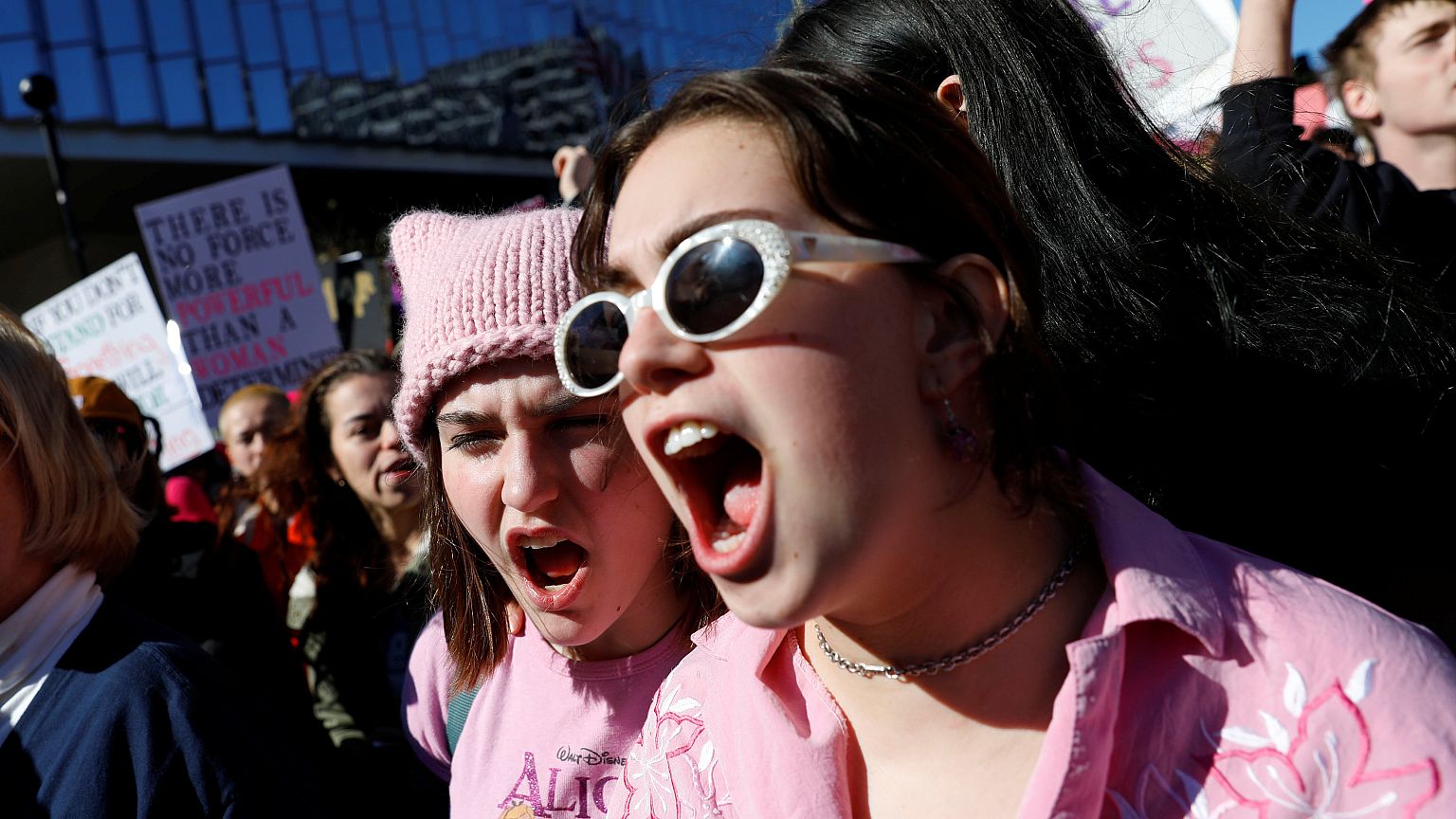 Manifestanti a Los Angeles alla seconda "Women's march"