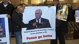 Pence llega a Israel en medio de las protestas de los palestinos