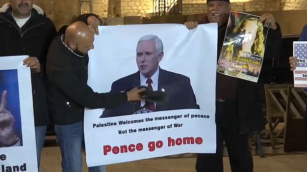 Pence llega a Israel en medio de las protestas de los palestinos Pence llega a Israel en medio de las protestas de los palestinos
