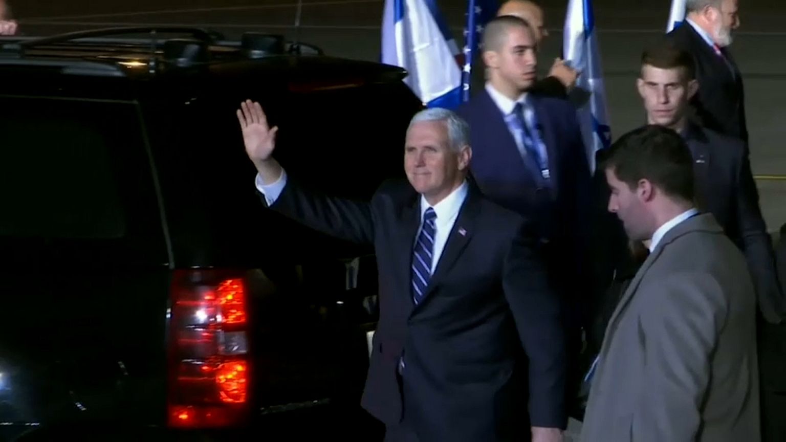 Pence arrives in Israel on third leg of MidEast tour 