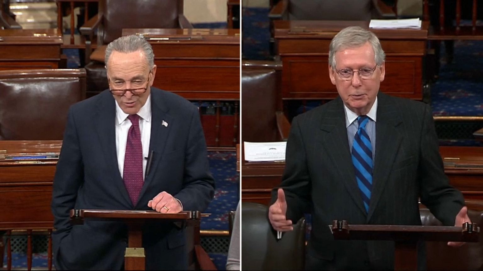 El demócrata Chuck Schumer y el republicano Mitch McConnell