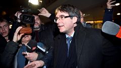 Puigdemont all'arrivo in Danimarca