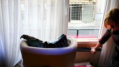 An unidentified sex worker in Brussels, Belgium,