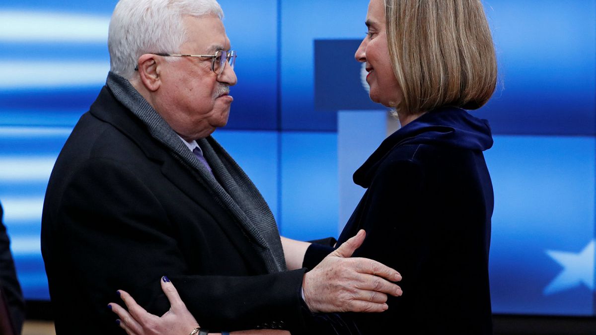 Palästinenserpräsident Abbas und EU-Außenbeauftragte Mogherini