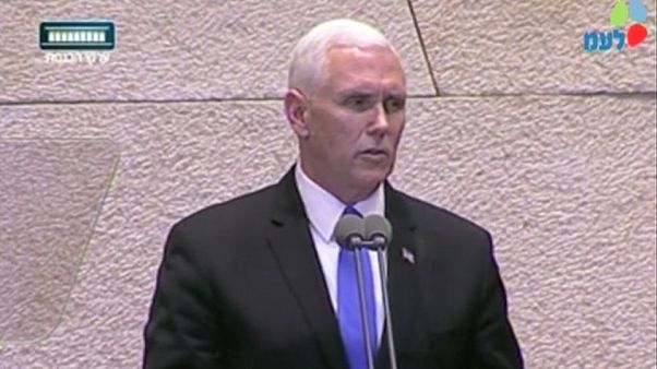 US Vice President Mike Pence addressing Israeli parliament US Vice President Mike Pence addressing Israeli parliament