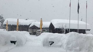 A hotel covered in snow is seen in Zermatt , Switzerland (Jan 8, 2018)