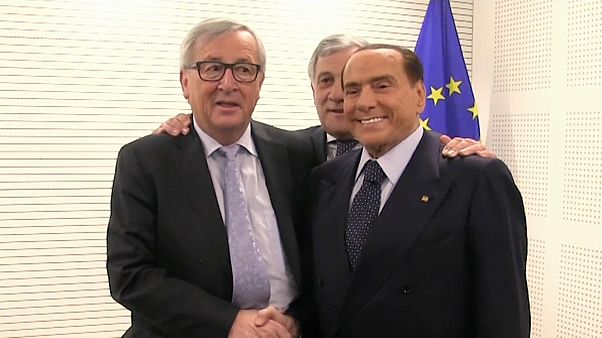Berlusconi (81) auf Wahlkampftour in Brüssel Berlusconi (81) auf Wahlkampftour in Brüssel