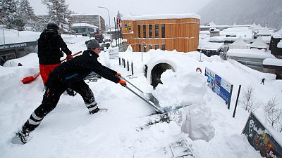 Watch: Heavy snow takes centre stage at Davos