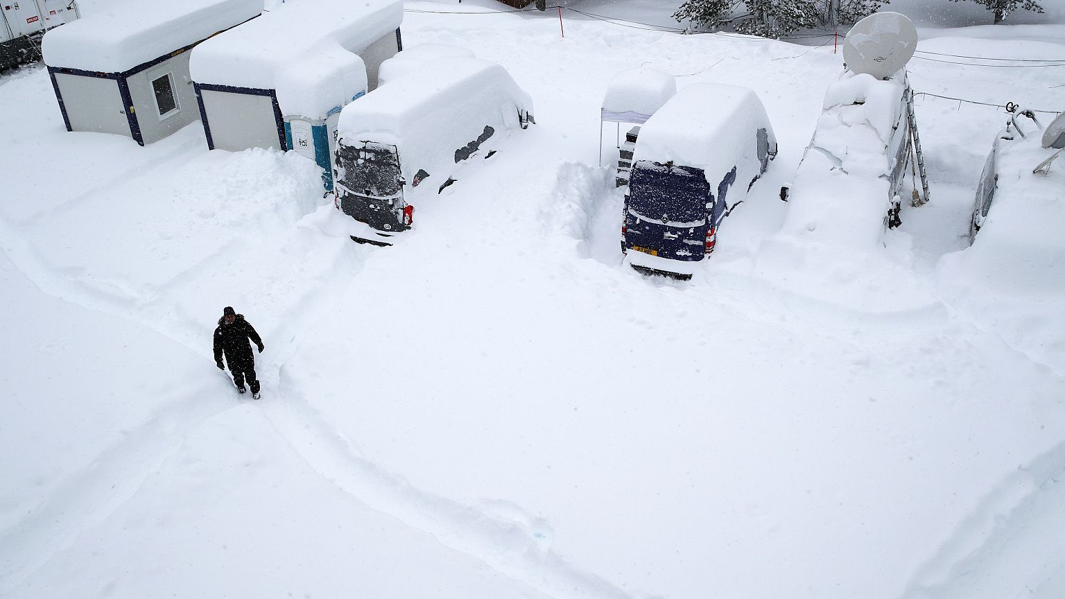 Winterdorf Davos: Eis und Schnee beim WEF in der Schweiz