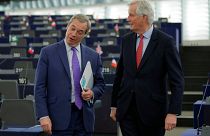 EU Brexit negotiator Michel Barnier talks with Nigel Farage, UKIP