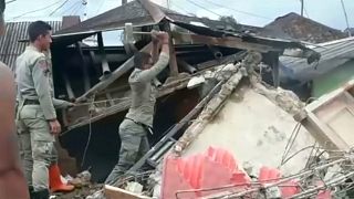 Buildings destroyed in Java earthquake