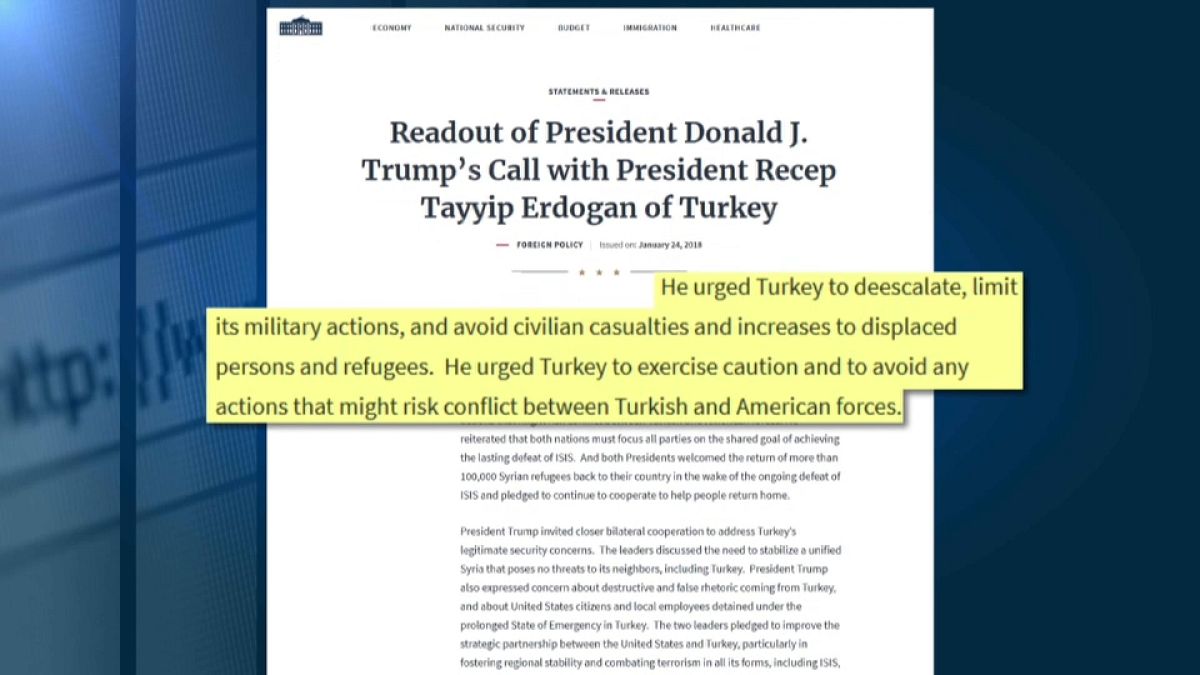 Invasione turca di Afrin, l'altolà di Donald Trump