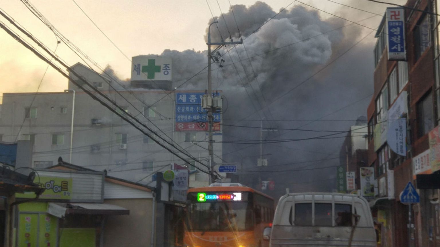 burning hospital in Miryang
