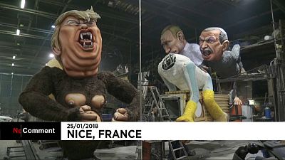 Líderes mundiais são estrelas no Carnaval de Nice
