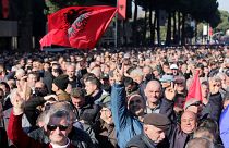 Manifestation dans les rues de Tirana