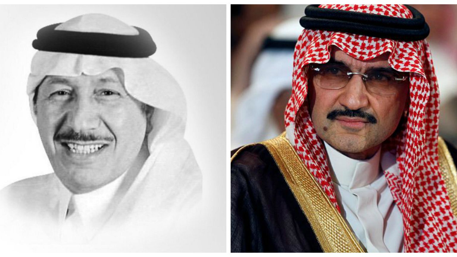 الأمير الوليد بن طلال (يمين) والإعلامي إدريس الدريس 