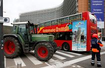 Traktoren statt Busse: Bauernproteste in Brüssel