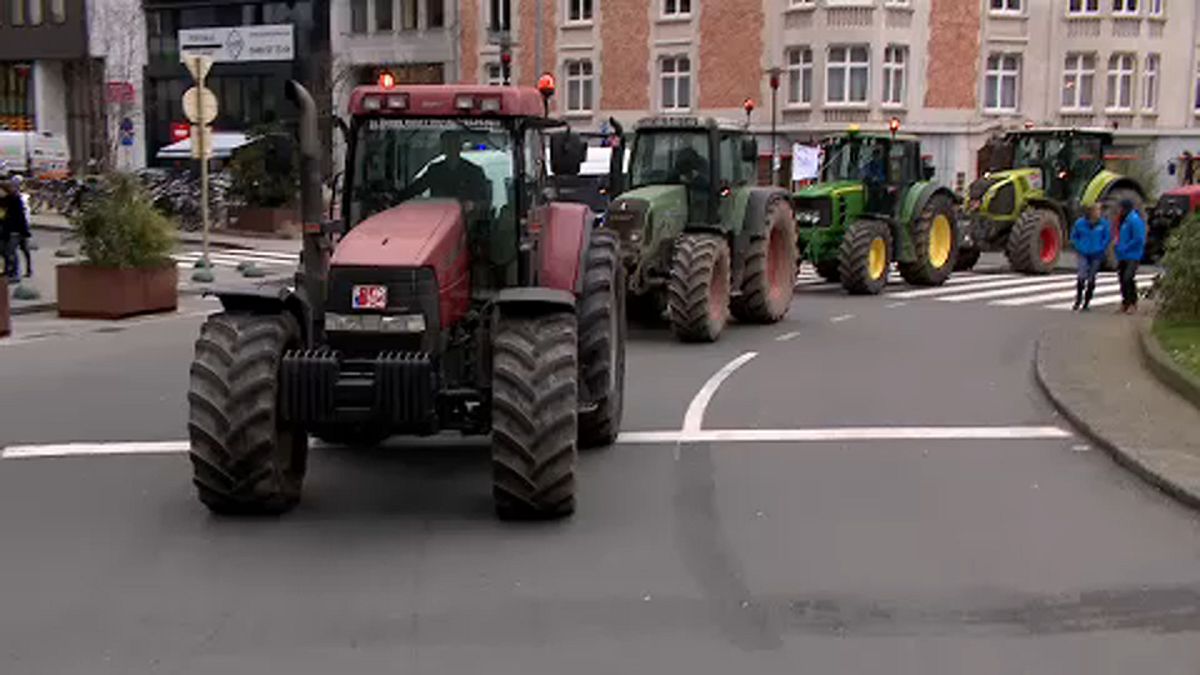 Çiftçiler AB-Mercosur anlaşmasını Brüksel'de protesto etti