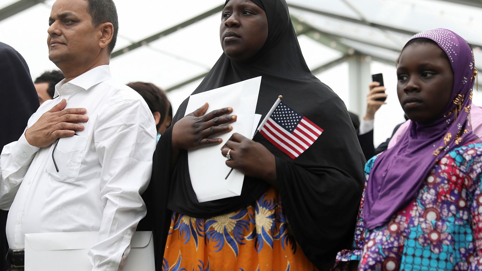 Cérémonie de naturalisation aux Etats-Unis