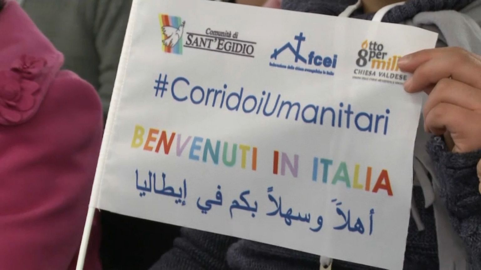 Un grupo de sirios llega a Italia a través de los corredores humanitarios