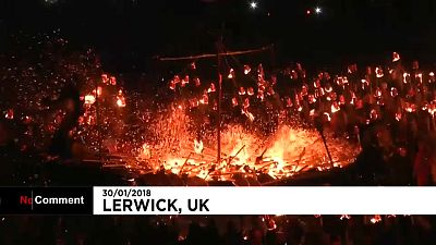 Огненный фестиваль викингов в Шотландии