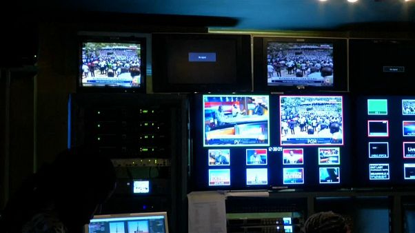 Kenyan TV station control room Kenyan TV station control room