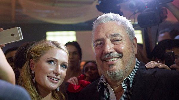 Fidelito posiert mit Paris Hilton bei einem Festival in Havanna, Kuba. Fidelito posiert mit Paris Hilton bei einem Festival in Havanna, Kuba.
