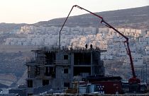 Construção israelita em  Givat Zeev, território ocupado da Palestina