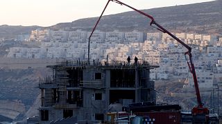 Construção israelita em  Givat Zeev, território ocupado da Palestina