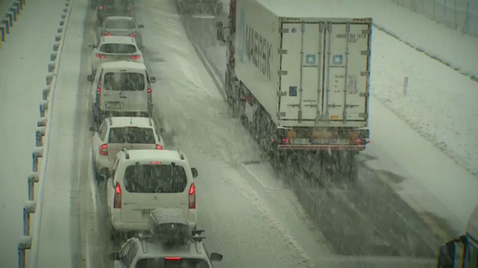 Wintereinbruch in Slowenien und Kroatien