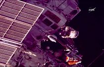 Russian astronauts go for spacewalk