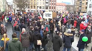 Arab refugees march in German city
