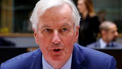 Barnier in UK for Brexit talks amid Tory turmoil on trade