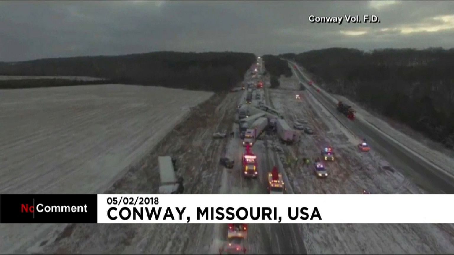USA: Winterwetter legt Autobahn lahm