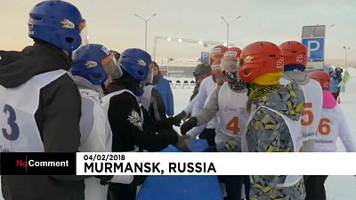 شاهد: معارك ضارية بمنافسات كرات الثلج بروسيا