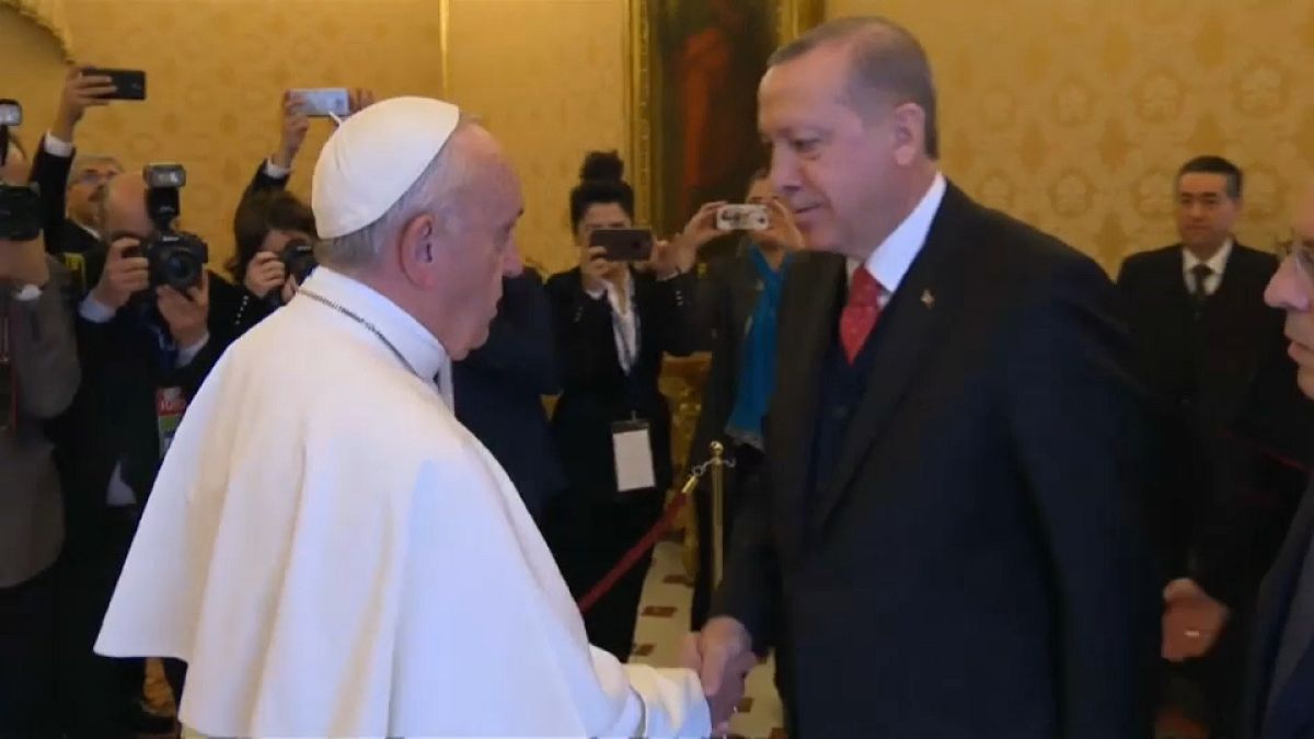 Histórico encuentro de Recep Tayyip Erdogan y el papa Francisco