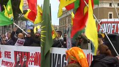 Протесты в Риме из-за визита Эрдогана 
