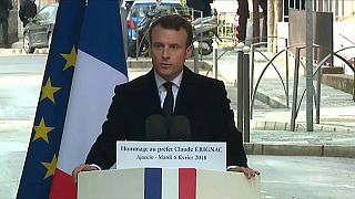 Macron honours murdered French official in Corsica