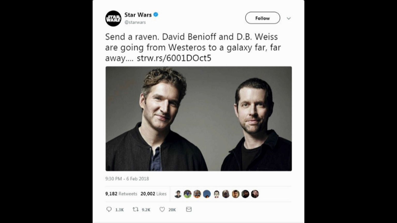 Neue "Star Wars"-Trilogie von "Game of Thrones"-Schöpfern
