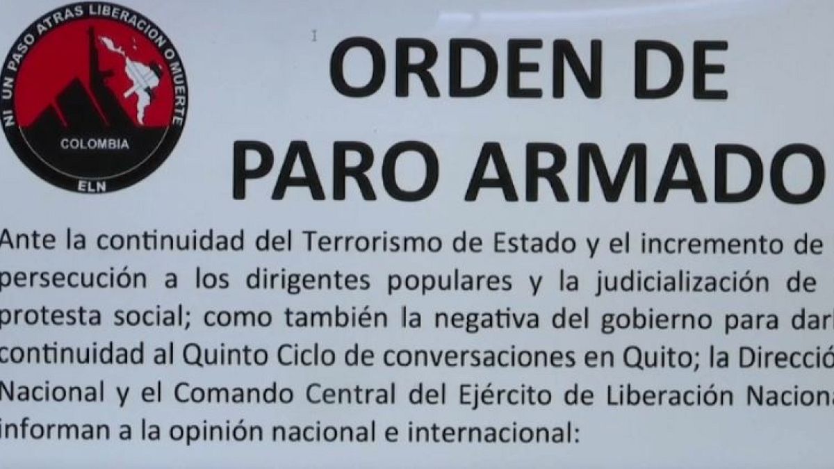 El ELN amenaza con bloquear el territorio colombiano