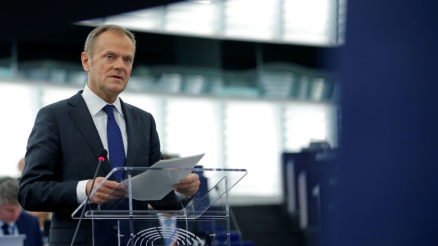"São boas notícias" disse Donald Tusk ao chegar a Berlim