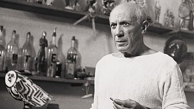 Picasso in in Vallauris, France, in 1953 Picasso in in Vallauris, France, in 1953