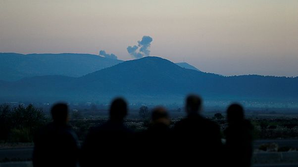 Smoke rises from Syria's Afrin region, as seen from the Turkish border Smoke rises from Syria's Afrin region, as seen from the Turkish border