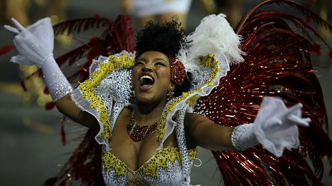 Feathers and diamanté: Brazil's samba schools strut their stuff