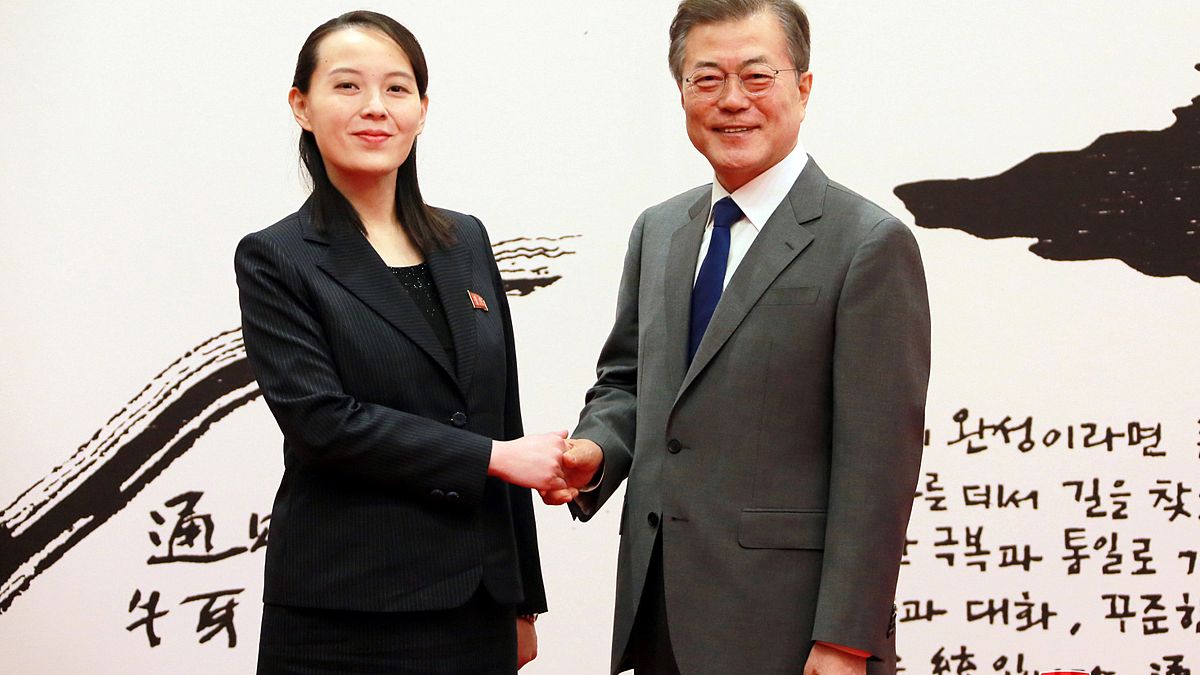 La sorella di Kim Jong e il presidente sudcoreano Moon Jae-in