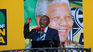 South African Deputy President Cyril Ramaphosa addresses rally in Cape Town