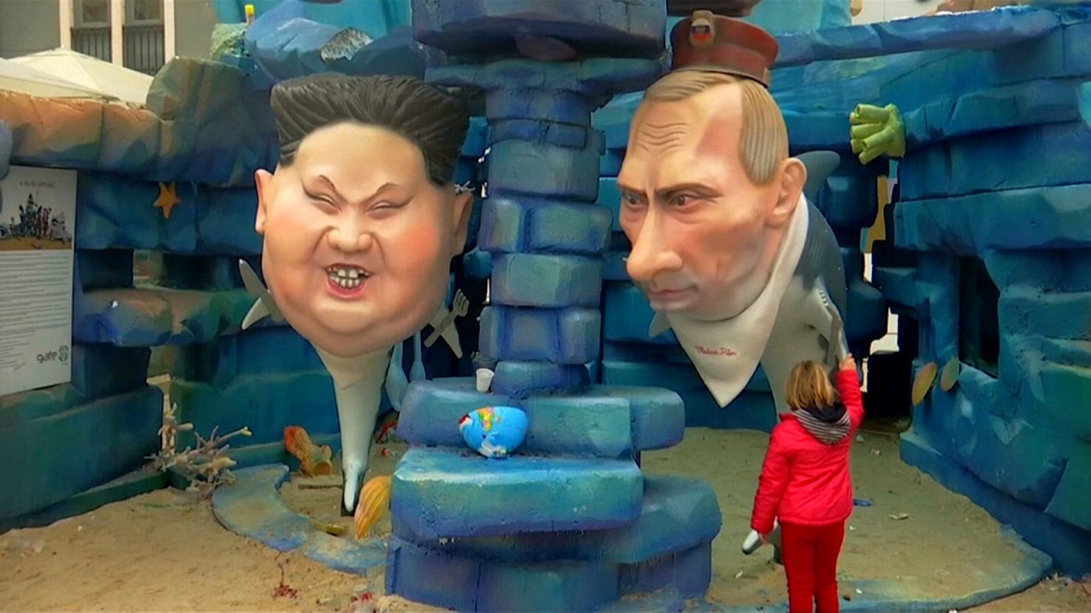 Festival eğlencesi olarak Merkel, Putin, Trump