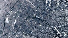 La nieve en París vista desde la estratosfera 