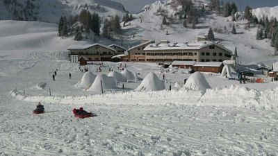 Igloo village built by migrants hands lifeline to dying Italian ski resort