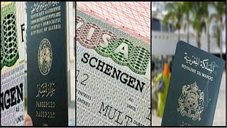 جوازا سفر مغربي وجزائري وتأشيرة دخول إلى منطقة شنغن